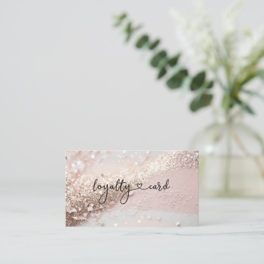 Glitter Loyalty 10 Nails Lashes Beauty Visitekaartje (Staand voorkant)