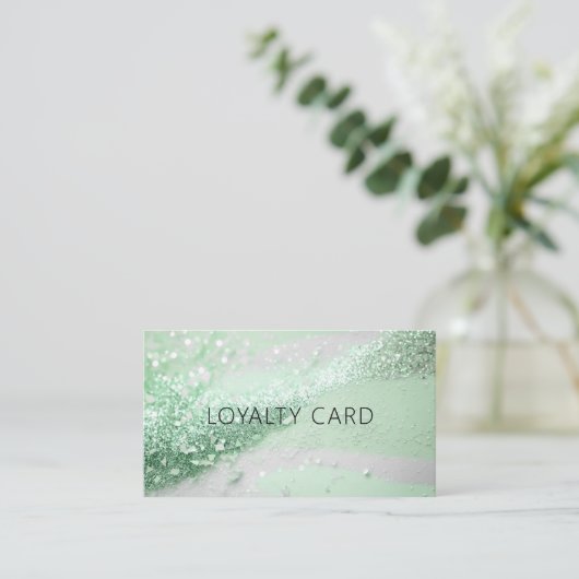 Glitter Loyalty 10 Nails Lashes Beauty Visitekaartje (Staand voorkant)