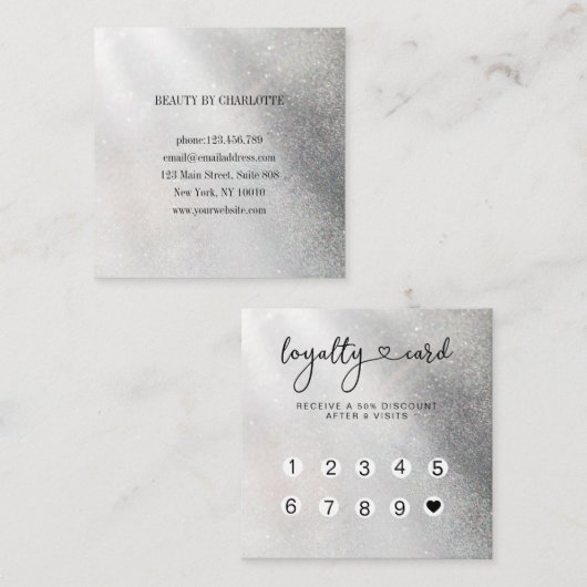 Glitter Loyalty 10 Nails Lashes Visitekaartje (Voorkant / Achterkant)