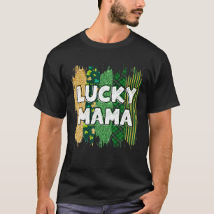Glitter Lucky Mama, mama Saint Patrick's Day, Iri T-shirt