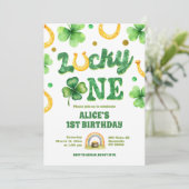Glitter Lucky One St. Patrick Eerste Verjaardag Kaart (Staand voorkant)