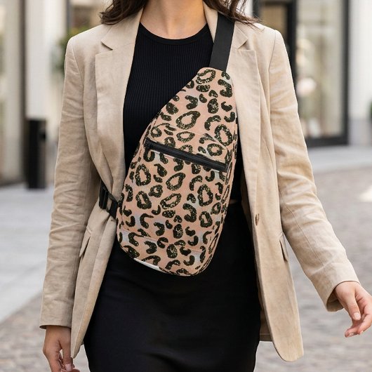 Glitter Luipaardprint Schoudertas Sling Bag