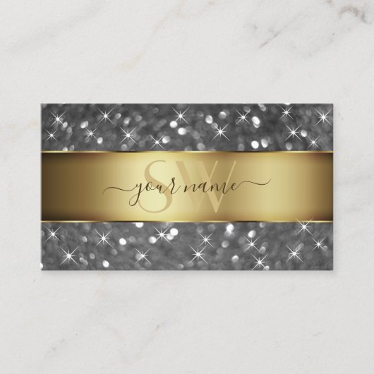 Glitter Luminous Stars Initialen Visitekaartje (Voorkant)