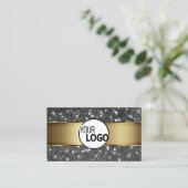 Glitter Luminous Stars Logo Modern Visitekaartje (Staand voorkant)