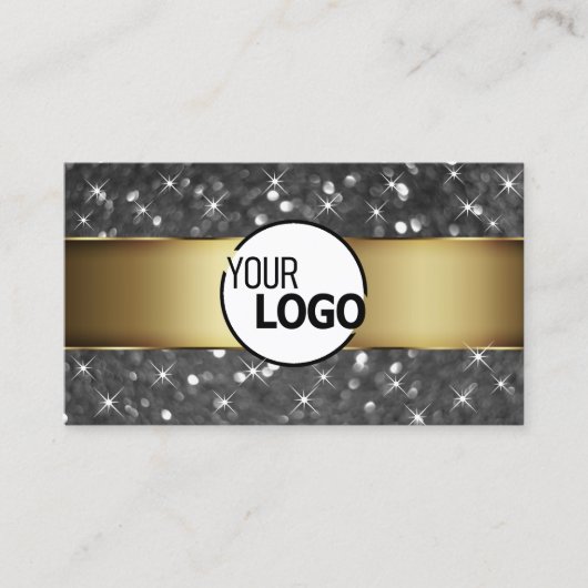 Glitter Luminous Stars Logo Modern Visitekaartje (Voorkant)