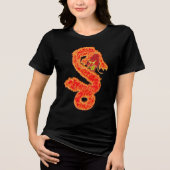 Glitter Lunar Nieuwjaar van de Draak Tri-Blend Shirt (Voorkant)