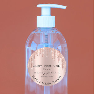 Glitter - Luxe Roos Gold gemaakt met liefde Ronde Sticker