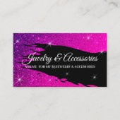 Glitter Luxe Roze Lichtgevend Visitekaartje (Voorkant)