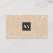Glitter Luxury Modern minimalistisch monogram Visitekaartje (Voorkant)