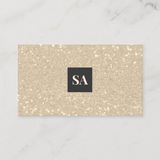 Glitter Luxury Modern minimalistisch monogram Visitekaartje (Voorkant)
