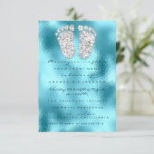 Glitter maakt blauw grijs babyjongetje met schoude kaart (Staand voorkant)