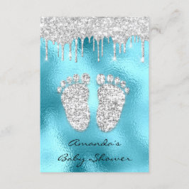 Glitter maakt blauw grijs babyjongetje met schoude kaart