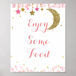 Glitter maan Geniet van bord bord teken Poster