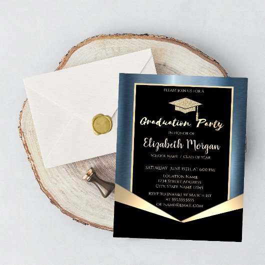 Glitter maatbekertje, blauw metallic kaart