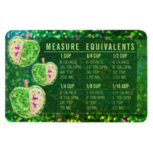 Glitter Maatconversie Keuken Meetgids Magneet