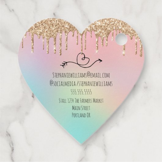 Glitter Made with Love |Hartelijk dank voor uw bes Bedankjes Labels (Achterkant)