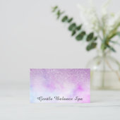 *~* Glitter Magenta Roze witte holistische lade Visitekaartje (Staand voorkant)
