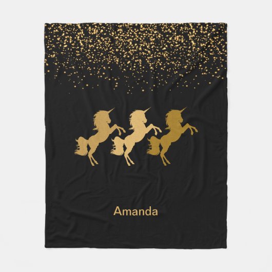Glitter Magical Unicorns Fleece Deken (Voorkant)