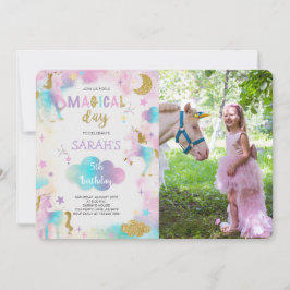 Glitter Magische Eenhoorn Verjaardagsfoto Kaart