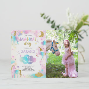 Glitter Magische Eenhoorn Verjaardagsfoto Kaart