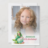 Glitter magische zeemeermin 6e verjaardag foto kaart (Voorkant)