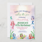 Glitter magische zeemeermin 6e verjaardag foto kaart (Achterkant)