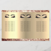 Glitter Make-up Ogen Wimper Haar Roos DL 3 Folder (Achterkant)