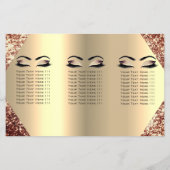 Glitter Make-up Ogen Wimper Haar Roos Prijslijst Flyer (Achterkant)