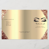 Glitter Make-up Ogen Wimpers Haar Roos Prijslijst Flyer (Voorkant)
