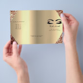 Glitter Make-up Ogen Wimpers Haar Roos Prijslijst Flyer (Hand)