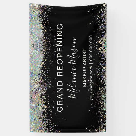 Glitter Makeup Artist Black Elegant Spandoek (Verticaal)
