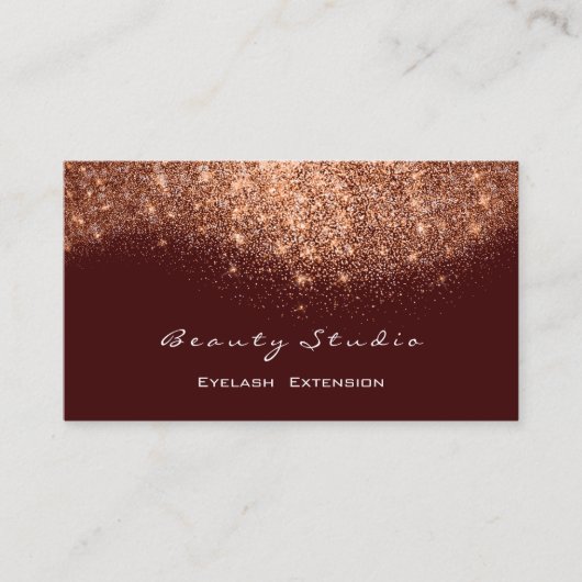 Glitter Makeup Artist Blogger Lash Copper Burgundy Visitekaartje (Voorkant)