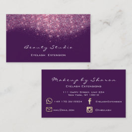 Glitter Makeup Artist Blogger Lash Paars Roze Visitekaartje