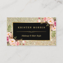 Glitter Makeup Artist Hair Salon Floral Wrap