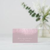 Glitter Makeup Artist Stylist Lash Mauve Pink Grey Visitekaartje (Staand voorkant)
