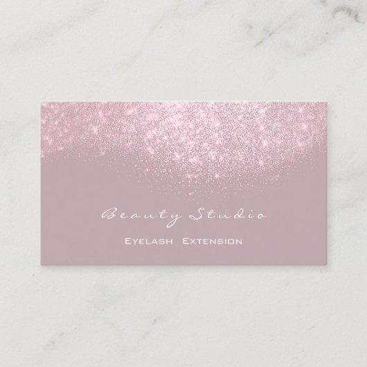 Glitter Makeup Artist Stylist Lash Mauve Pink Grey Visitekaartje (Voorkant)