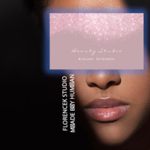 Glitter Makeup Artist Stylist Lash Mauve Pink Grey Visitekaartje
