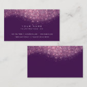 Glitter Makeup Artist Stylist Mode Roze Paars Visitekaartje (Voorkant / Achterkant)