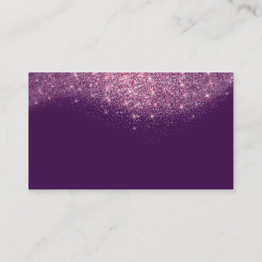 Glitter Makeup Artist Stylist Mode Roze Paars Visitekaartje (Achterkant)