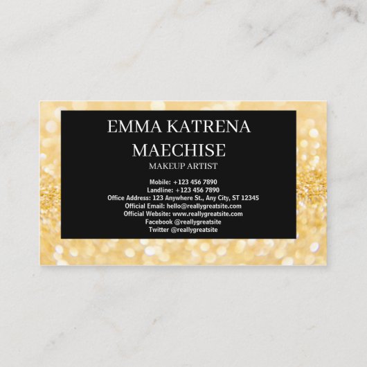 Glitter Makeup Artist Visitekaartje (Achterkant)