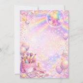 Glitter Makeup Disco Glam Kids Birthday Party Kaart (Achterkant)