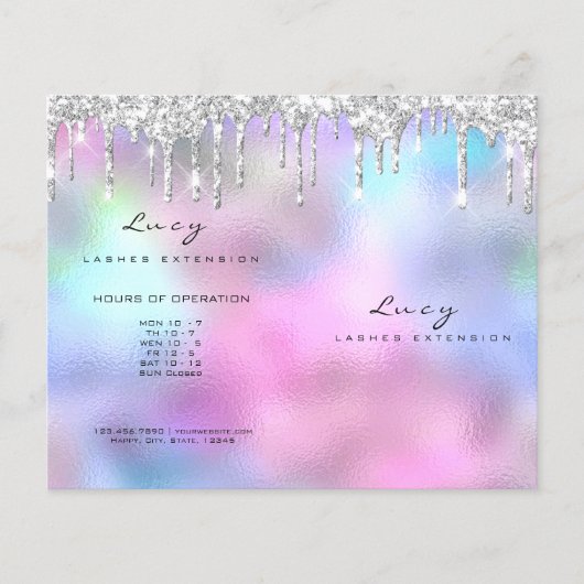 Glitter Makeup Eye Lash Printers Roze Flyer (Voorkant)