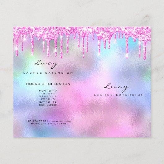 Glitter Makeup Eye Lash Printers Roze Flyer (Voorkant)