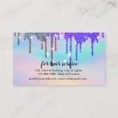 Glitter Makeup Hair Stylist holographic Driving Gl Visitekaartje (Achterkant)