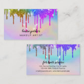 Glitter Makeup Hair Stylist holographic Driving Gl Visitekaartje (Voorkant / Achterkant)