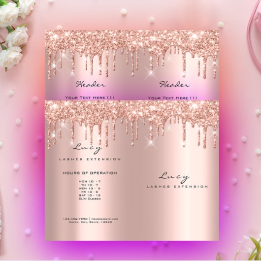 Glitter Makeup Roos van de bijsluiter Flyer