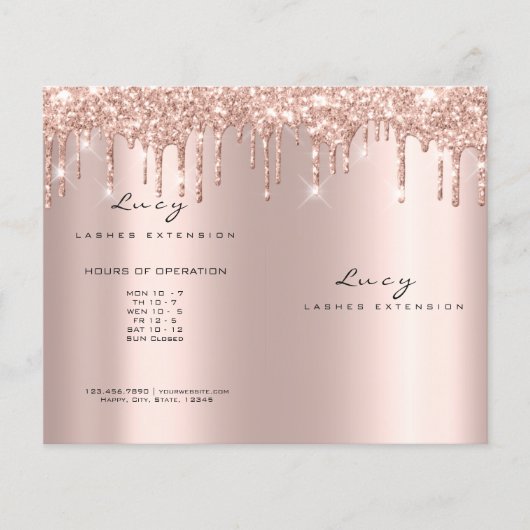 Glitter Makeup Roos van de bijsluiter Flyer (Voorkant)