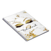 Glitter Makeup Sparkly Monogram White Notitieboek (Rechterzijde)
