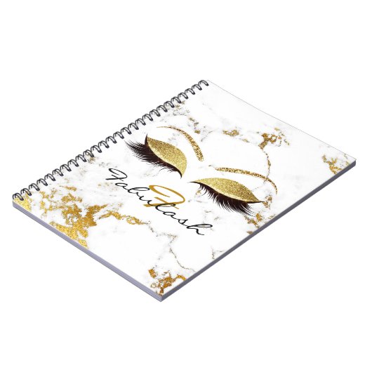 Glitter Makeup Sparkly Monogram White Notitieboek (Linkerzijde)