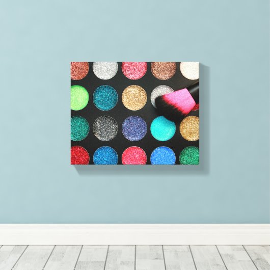 Glitter Makeup Stretted Canvas Print (Insitu (Houten vloer))